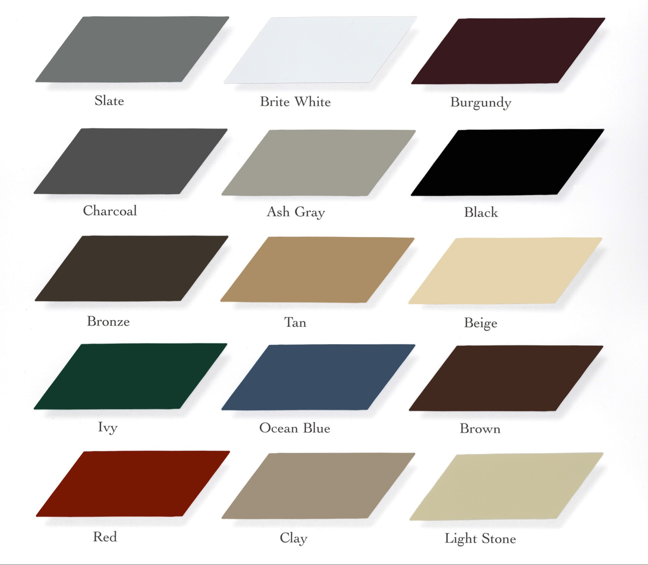Everlast Roofing Color Chart